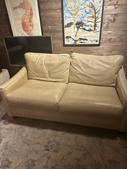 Photo of free 2 seater leather sofa (kew gardens) #1
