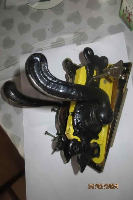 Photo of free Old mortice lock plus wrought iron door handles (Little Welland WR13) #1