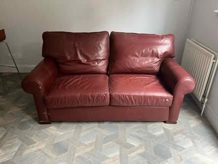 Photo of free Dark red faux leather Sofa (Loughborough Junction SE24) #2