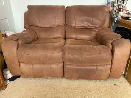 Photo of free Brown 2 seater recliner sofa- vegan (Roundhill Brighton) #2
