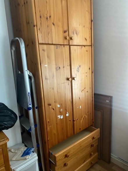 Photo of free Tall solid wood wardrobe (240h x 85w x 50d) (Acton W3) #1