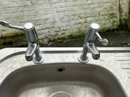 Photo of free Chrome kitchen sink with taps (Gorton, M18) #1