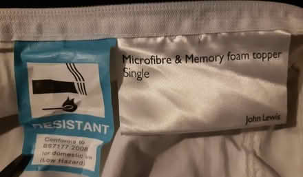 Photo of free Single bed mattress topper (Glenleigh Park TN39) #2