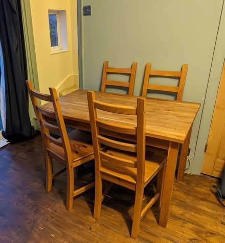 Photo of free Wooden dining table and chairs (Harborne) #1