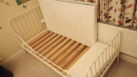 Photo of free White metal framed IKEA child's bed (Lower Sheering CM21) #1