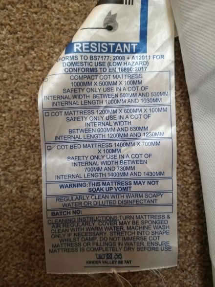 Photo of free Cot bed mattress (Tylwych SY18) #3