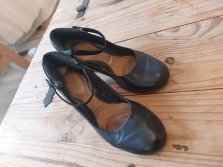 Photo of free Black leather Clarks heels size 6 wide fit (London Rd Station area BN1) #2