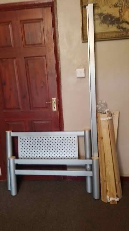 Photo of free Single bed, metal frame, complete with screws etc (Lakenham NR1) #2