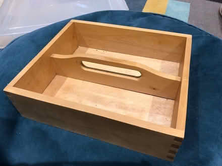 Photo of free Wooden tray with office items (SK7) #2