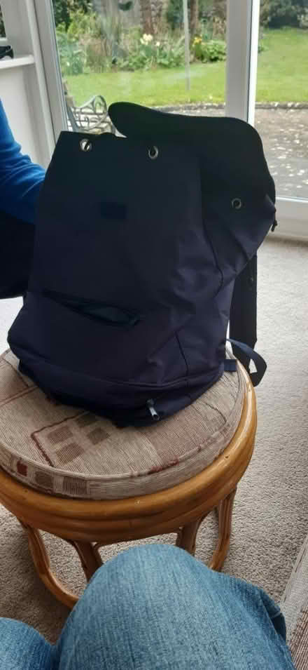 Photo of free Navy blue duffel bag (Bedford MK41) #1