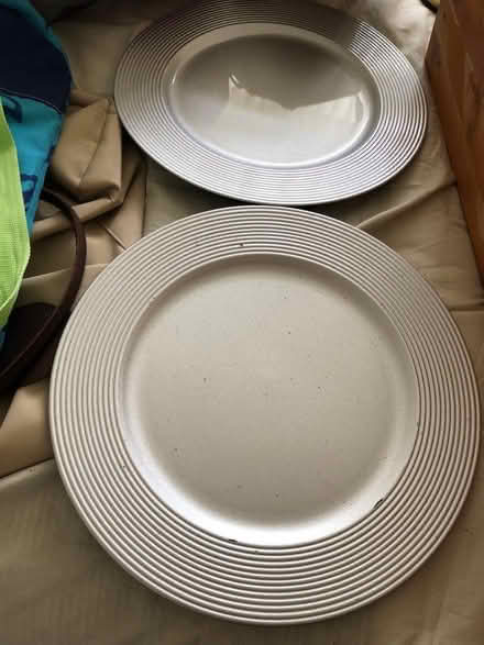 Photo of free 2 plastic silver plates (Coburgh Corner TQ13) #1