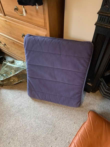 Photo of free IKEA POÄNG blue foot stool cushion (Golden Triangle NR2) #1