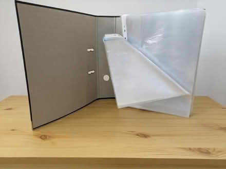 Photo of free Lever arch file + clear pockets (Mossley Hill L18) #1