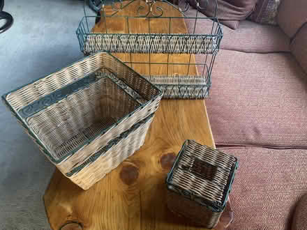 Photo of free Wicker and metal bathroom set (Woodstock, NY) #1