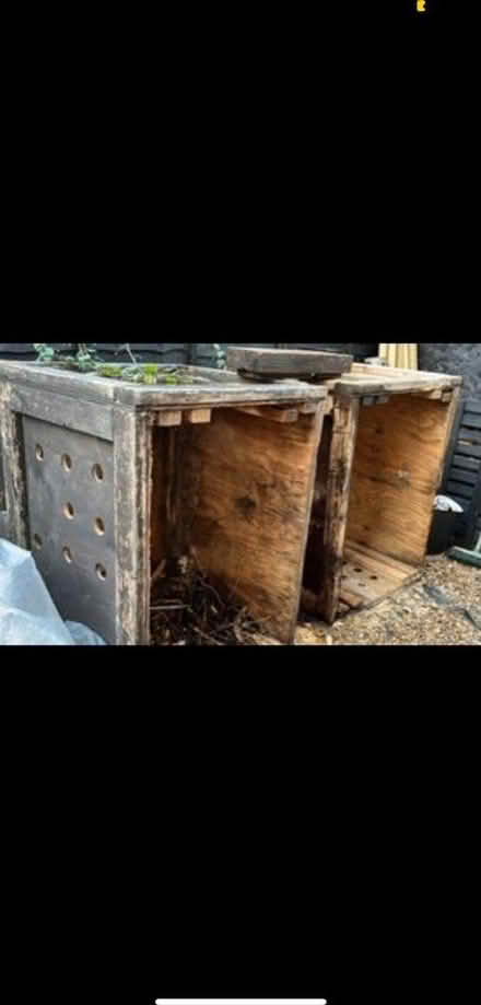 Photo of free 2 x Large Wooden Crates With Lids (TW17) #1