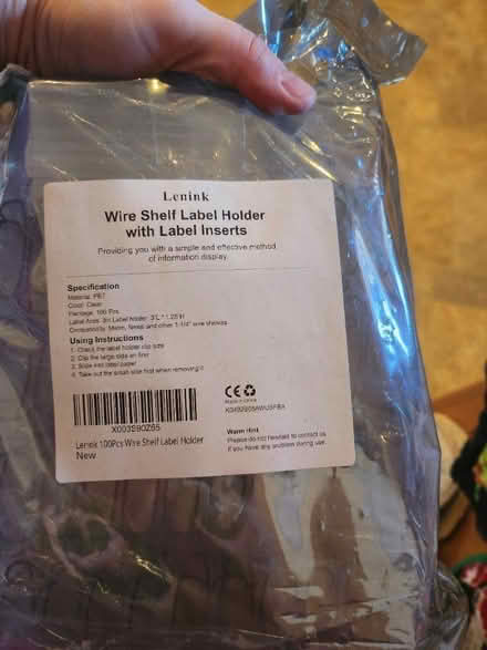 Photo of free Wire Shelf Label Holder w/inserts (Wyoming & Montgomery) #1