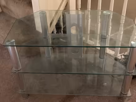 Photo of free Glass Corner TV unit with 2 shelves (Birmingham B28) #1