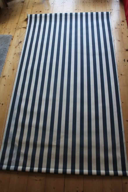 Photo of free Heavyweight canvas stripey blind, cream & dark blue stripes (Bishopston BS7) #1