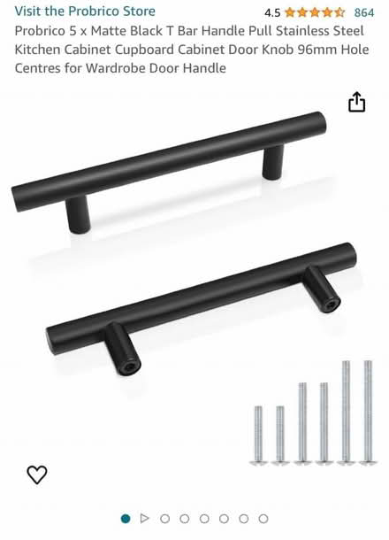 Photo of free T-bar black cabinet handles x 2 (Hove BN3) #2