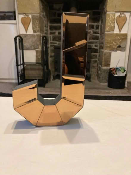 Photo of free Letter ‘J’ rose gold mirrored ornament (Rockliffe) #2
