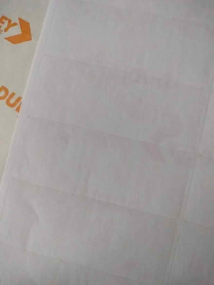 Photo of free A4 sheets of labels. 14 per sheet. (Marsworth HP23) #2