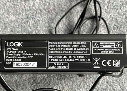 Photo of free Logik DVD player (Marley Hill NE16) #4
