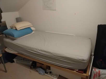 Photo of free EU Single 90cmx200cm Sprung slatted bed base (beech wood) (Chingford E4) #2