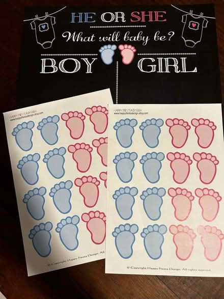 Photo of free Gender Reveal poster and stickers (Croydon NSW) #1
