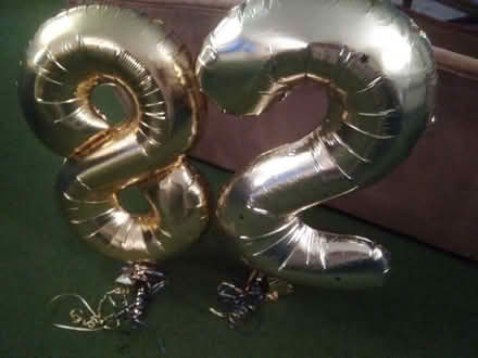 Photo of free Birthday balloons, gold foil, 8 and 2. 84cm/33inch tall. (University of Bath) #2