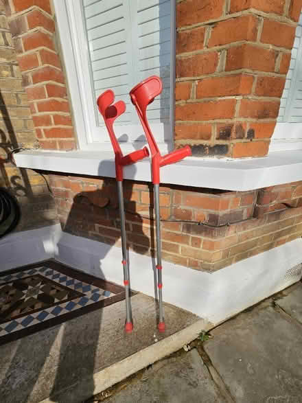 Photo of free Red adjustable crutches (Beckenham) #1