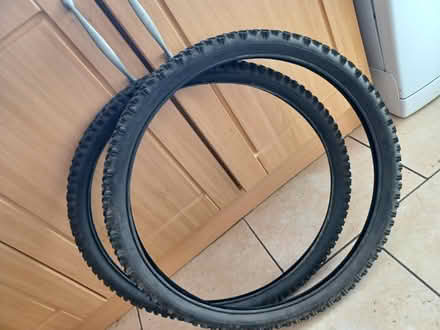 Photo of free 2x mountain bike tyres (Lamberhead Green WN5) #2