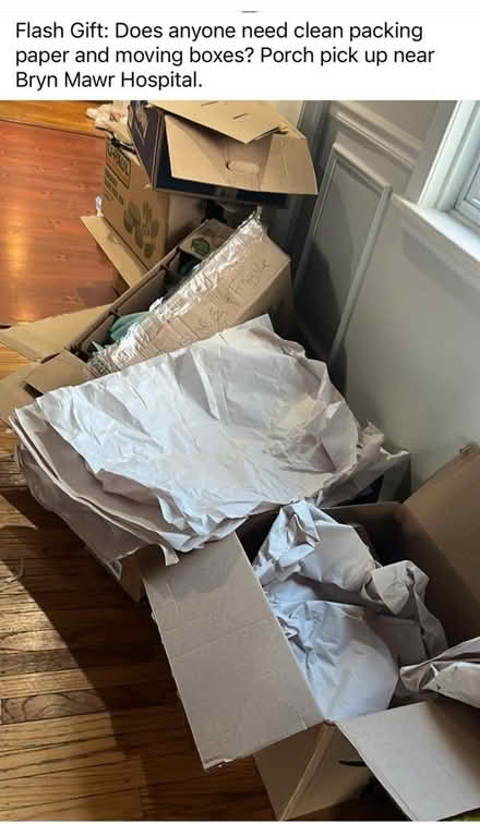 Photo of free Moving boxes packing paper/cushions (Bryn Mawr PA) #1
