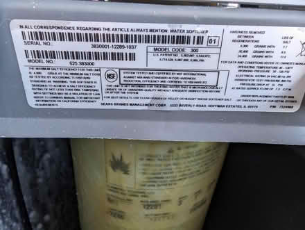 Photo of free Kenmore Water Softener (K7 and harold) #2