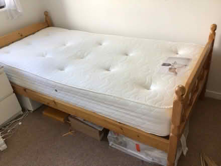 Photo of free Pine single bed & mattress (Bracknell RG12) #1