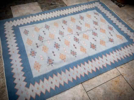 Photo of free Blue woven cotton rug (Emsworth PO10) #2