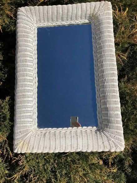 Photo of free White wicker framed mirror (Butler, NJ) #1