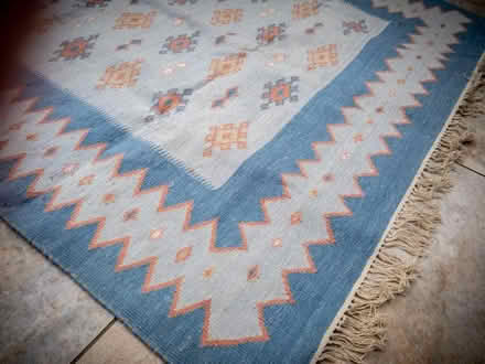 Photo of free Blue woven cotton rug (Emsworth PO10) #1
