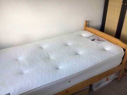 Photo of free Pine single bed & mattress (Bracknell RG12) #3