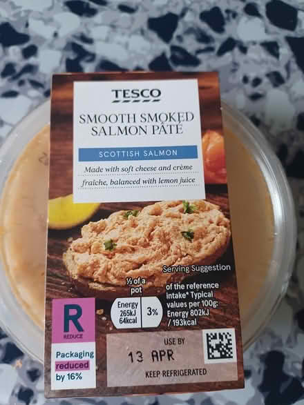 Photo of free Smoked salmon pate sealed 13/4 x 4 (B63 halesowen) #1