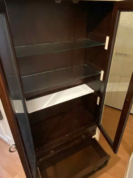 Photo of free Wooden Cabinet - Glass Doors (NW3) #2