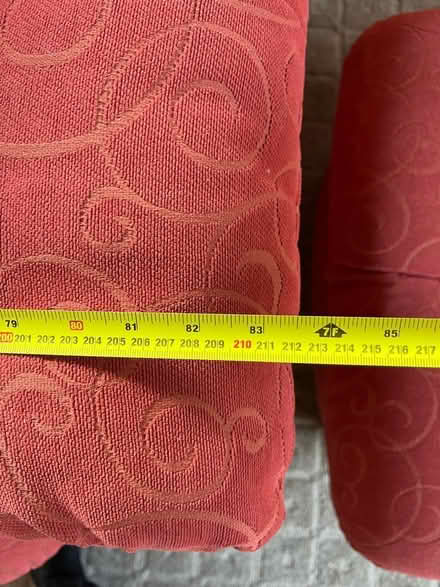 Photo of free Sofa red comfy with footstool (SK12) #4
