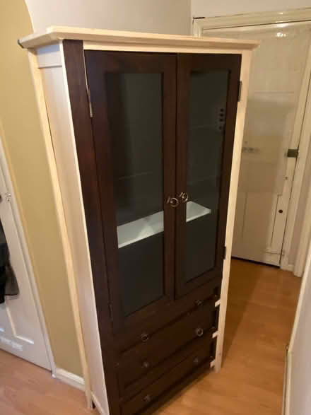Photo of free Wooden Cabinet - Glass Doors (NW3) #1