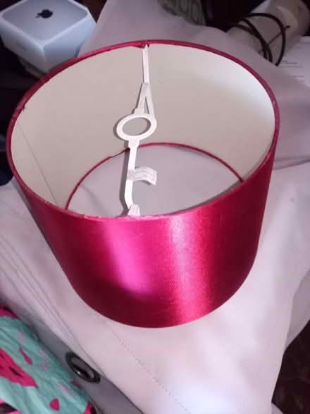Photo of free Pair of shiny burgundy lampshades (Reddingmuirhead FK2) #2