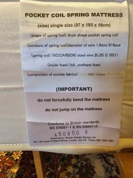 Photo of free 2 Single EURO Size mattresses (Horspath OX33) #3