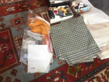 Photo of free sewing stuff. Material, Thread, Tape, Needles etc. (Hillingdon UB10) #1