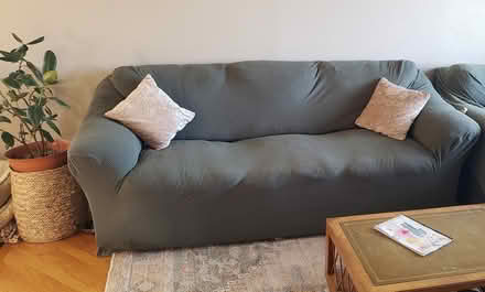 Photo of free Brown Couch with 3 slip covers (Lents) #2