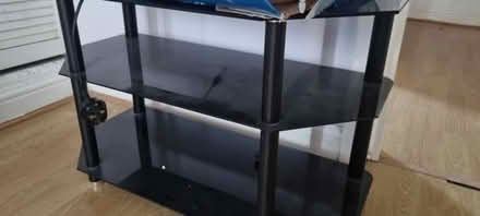 Photo of free Black glass TV stand (Saltney CH4) #2