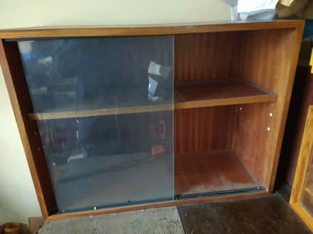 Photo of free glass fronted bookcase/ display cabinet (St Albans AL1) #1