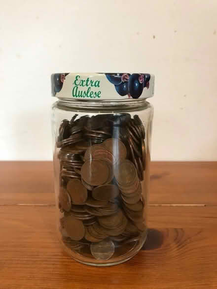 Photo of free Jam Jar of Half Pence Pieces (Harvey Close BS22) #1
