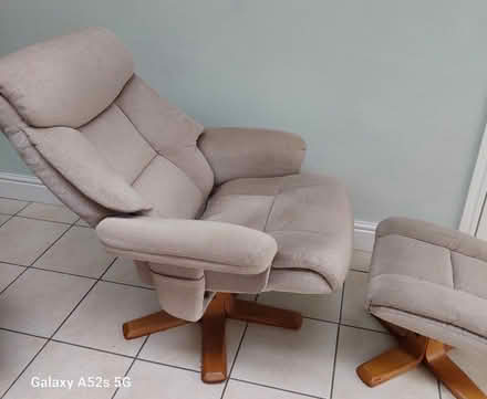 Photo of free Reclining swivel chair and foot stool (Swinford OX29) #1